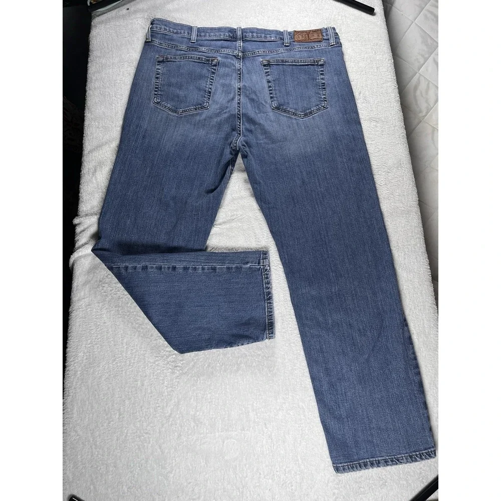 Tommy Hilfiger Denim Jeans Mens 38 Light Wash Straight Fit Stretch Classic Y2K